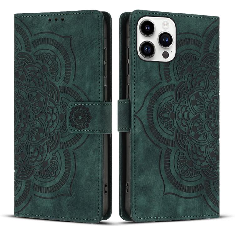 Mandala Embossed Retro Frosted Leather Phone Case