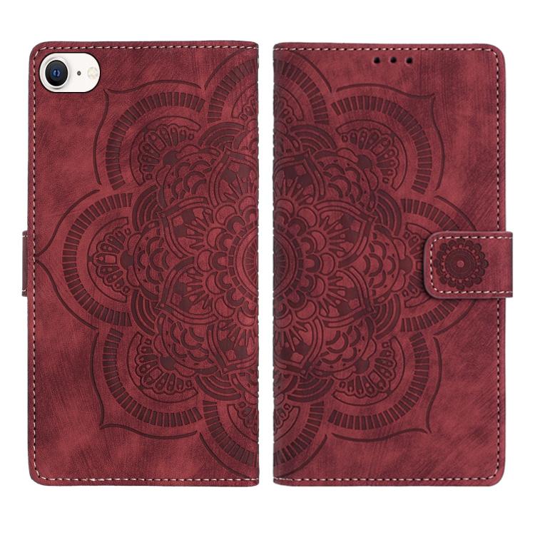 Mandala Embossed Retro Frosted Leather Phone Case