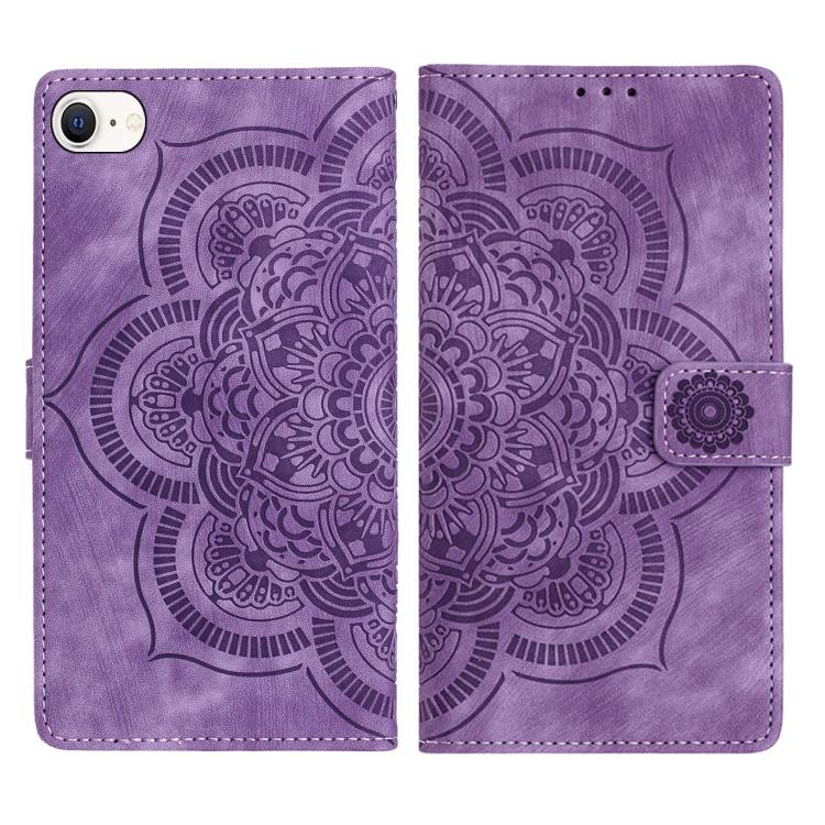 Mandala Embossed Retro Frosted Leather Phone Case
