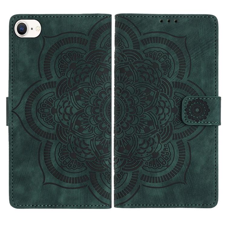 Mandala Embossed Retro Frosted Leather Phone Case