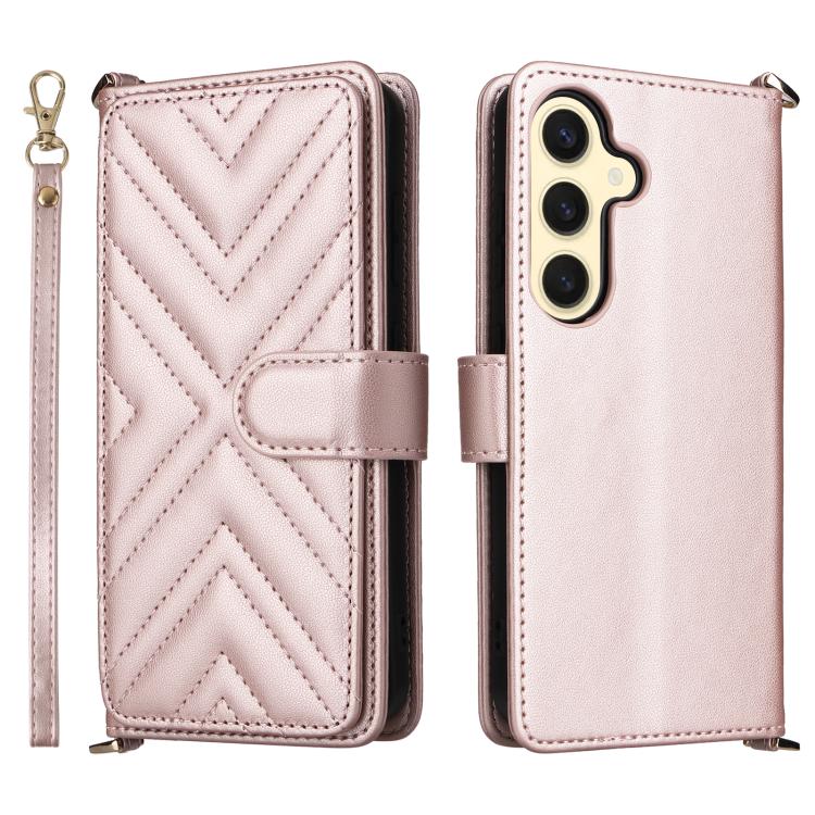 Multifunctional 6-Card Slots Leather Phone Case with Wrist Strap