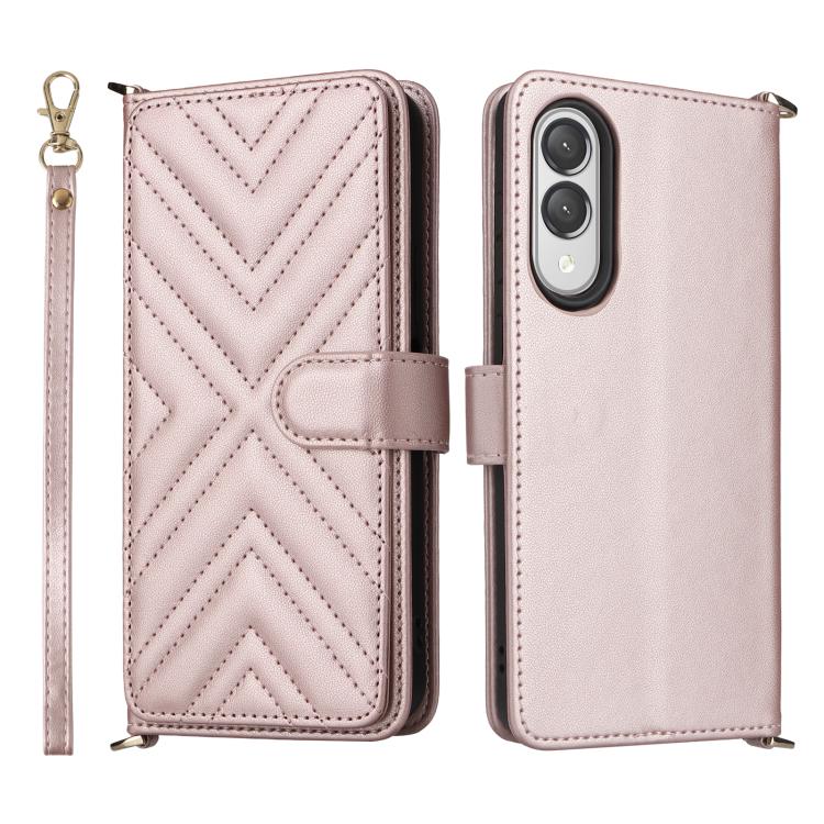 Multifunctional 6-Card Slots Leather Phone Case with Wrist Strap