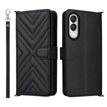 Multifunctional 6-Card Slots Leather Phone Case with Wrist Strap