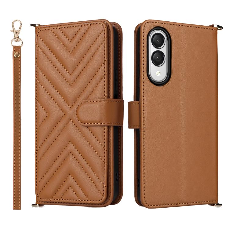 Multifunctional 6-Card Slots Leather Phone Case with Wrist Strap