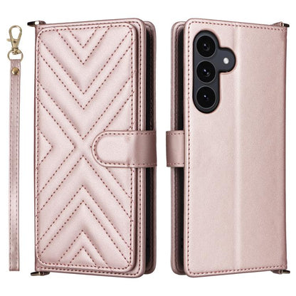Multifunctional 6-Card Slots Leather Phone Case with Wrist Strap