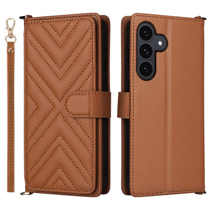 Multifunctional 6-Card Slots Leather Phone Case with Wrist Strap
