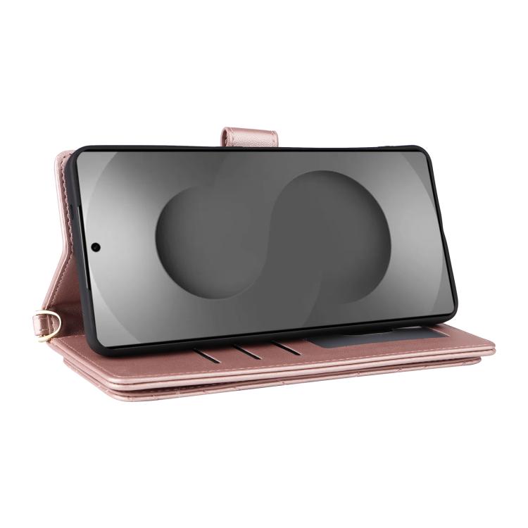 Multifunctional 6-Card Slots Leather Phone Case with Wrist Strap