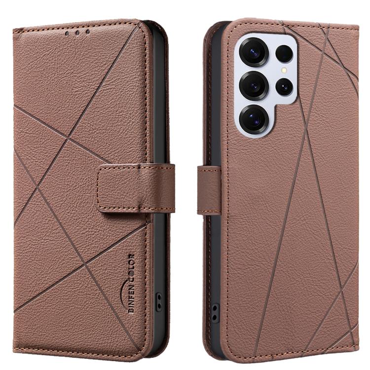 Geometric Pattern RFID Leather Phone Case