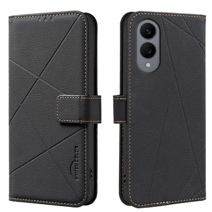 Geometric Pattern RFID Leather Phone Case