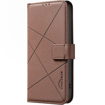 Geometric Pattern RFID Leather Phone Case