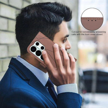 Geometric Pattern RFID Leather Phone Case