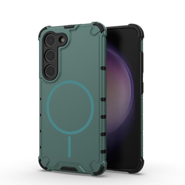 Grating Solid Color MagSafe Magnetic Phone Case