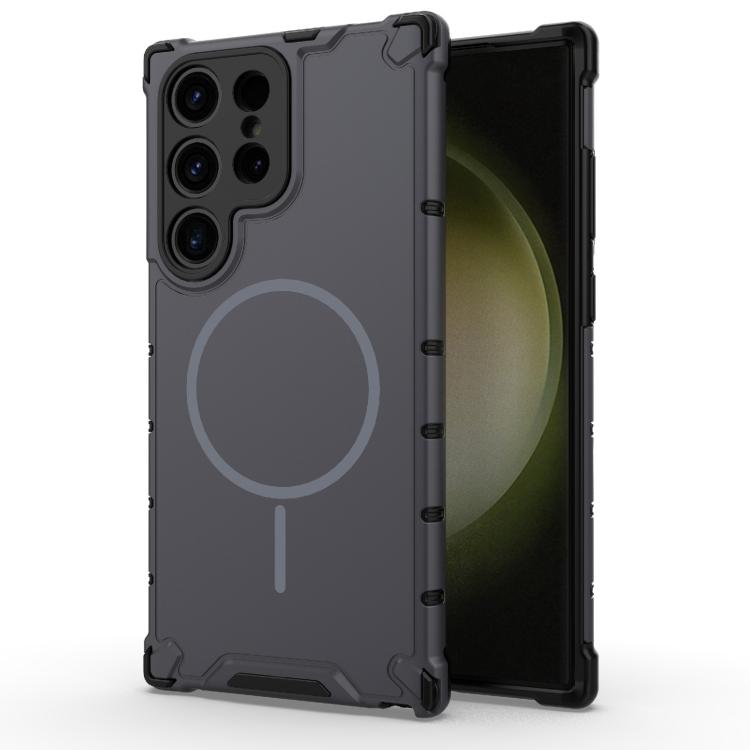 Grating Solid Color MagSafe Magnetic Phone Case