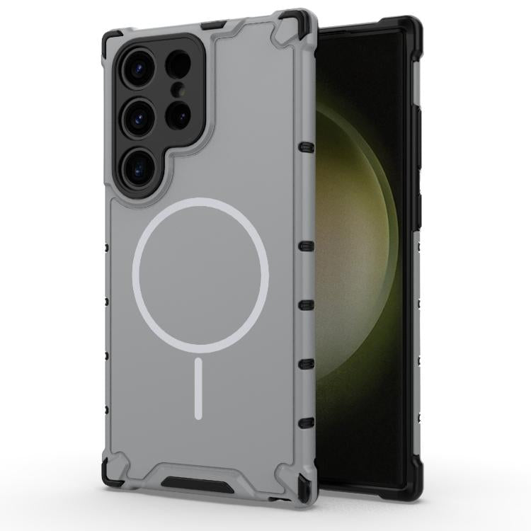 Grating Solid Color MagSafe Magnetic Phone Case