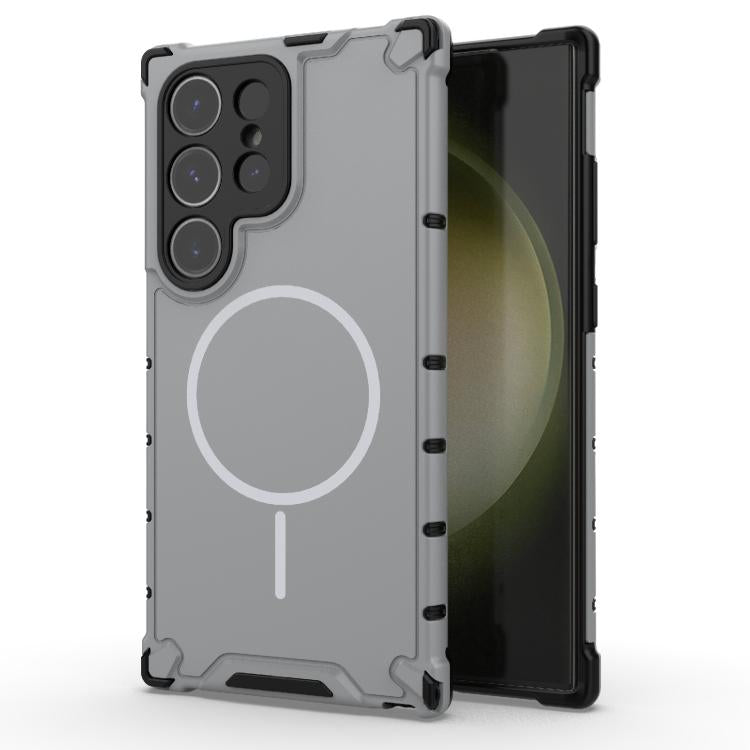 Grating Solid Color MagSafe Magnetic Phone Case