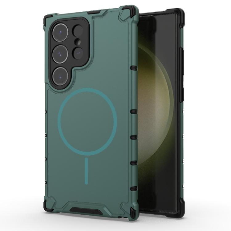 Grating Solid Color MagSafe Magnetic Phone Case