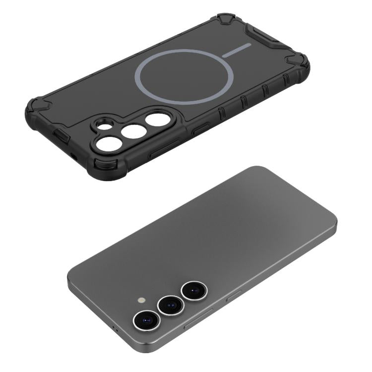 Grating Solid Color MagSafe Magnetic Phone Case