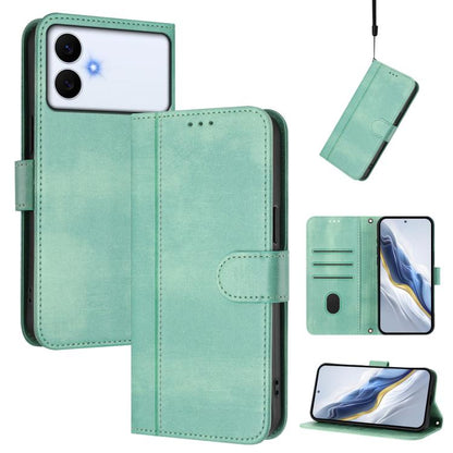 Line Splicing Buckle Retro Leather Phone Case