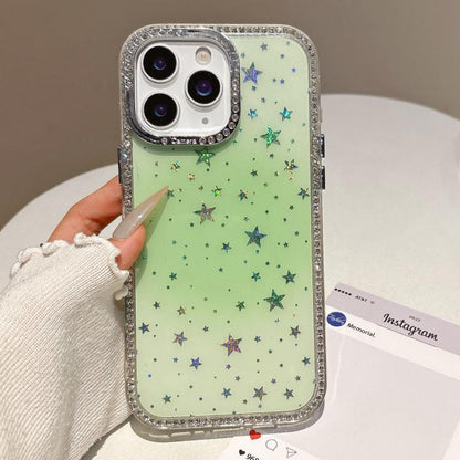 Holographic Starry Pattern TPU Hybrid IMD Full Coverage Phone Case