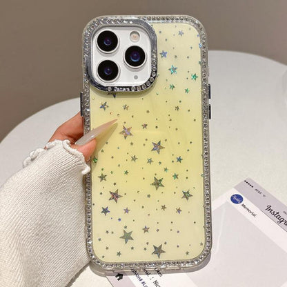 Holographic Starry Pattern TPU Hybrid IMD Full Coverage Phone Case