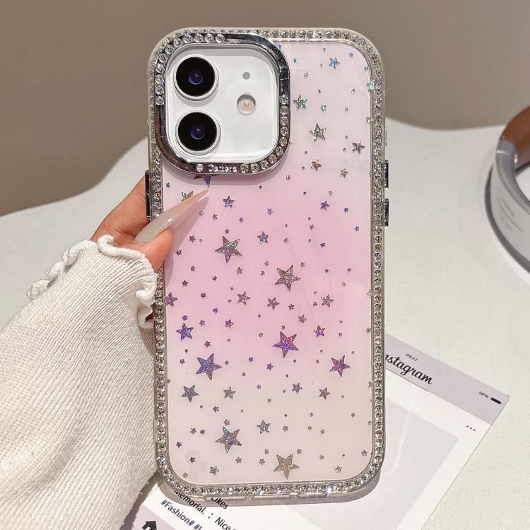 Holographic Starry Pattern TPU Hybrid IMD Full Coverage Phone Case