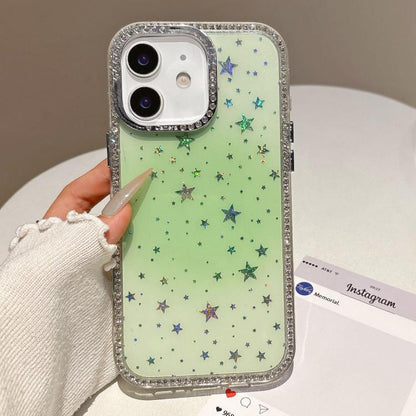 Holographic Starry Pattern TPU Hybrid IMD Full Coverage Phone Case