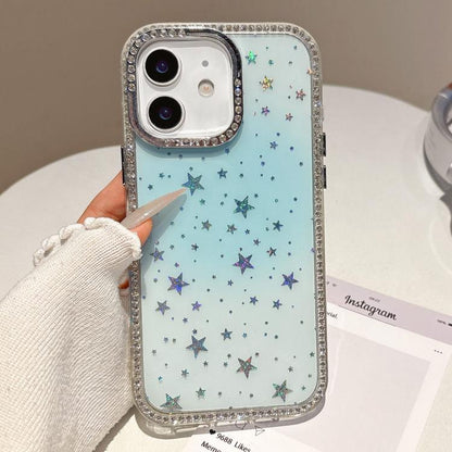Holographic Starry Pattern TPU Hybrid IMD Full Coverage Phone Case