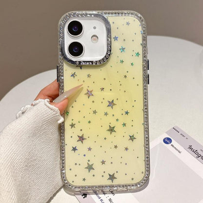 Holographic Starry Pattern TPU Hybrid IMD Full Coverage Phone Case
