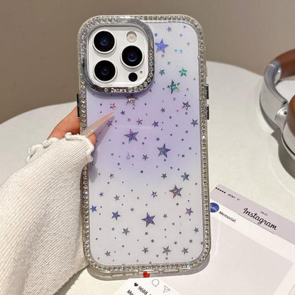Holographic Starry Pattern TPU Hybrid IMD Full Coverage Phone Case