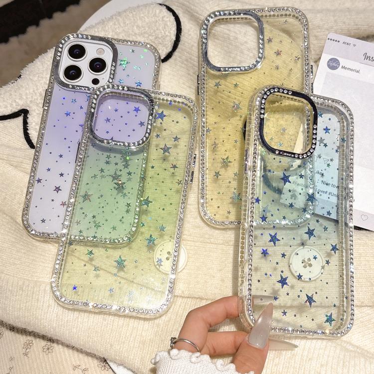 Holographic Starry Pattern TPU Hybrid IMD Full Coverage Phone Case