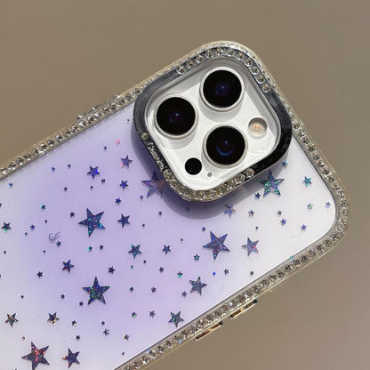 Holographic Starry Pattern TPU Hybrid IMD Full Coverage Phone Case