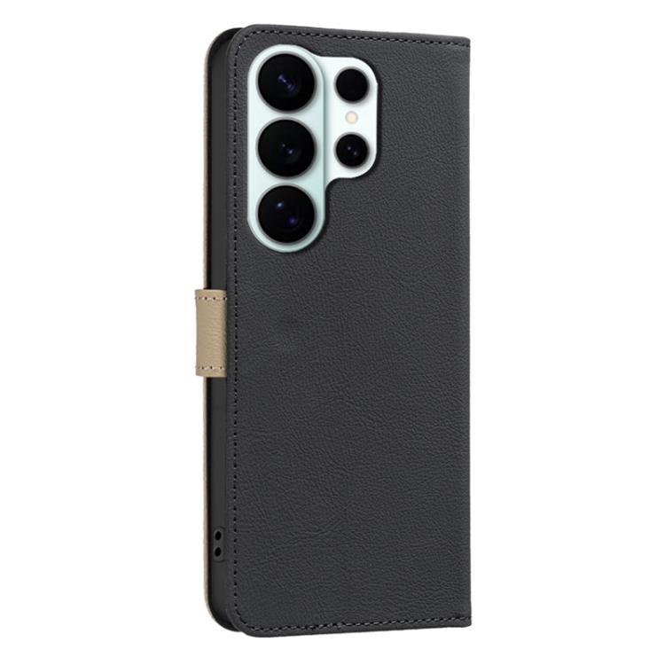 Splicing Color Hollow Flower Pattern RFID Leather Phone Case