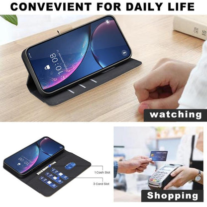 Splicing Color Hollow Flower Pattern RFID Leather Phone Case