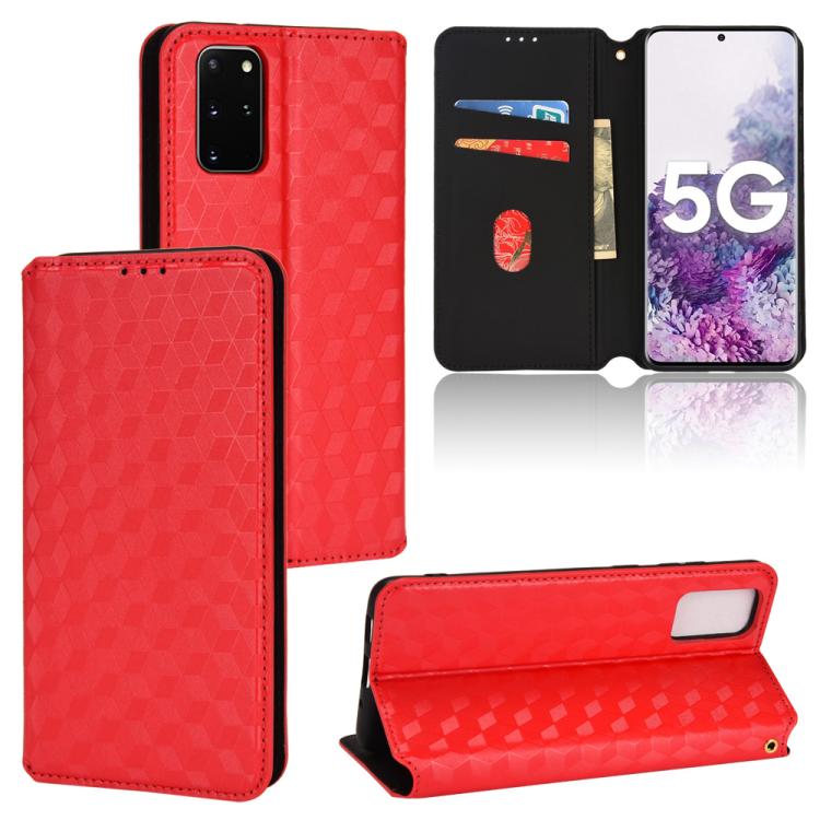 Cubic Grid Texture Flip Leather Phone Case