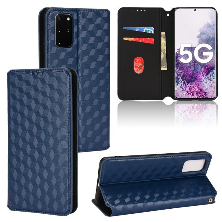 Cubic Grid Texture Flip Leather Phone Case