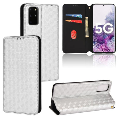 Cubic Grid Texture Flip Leather Phone Case