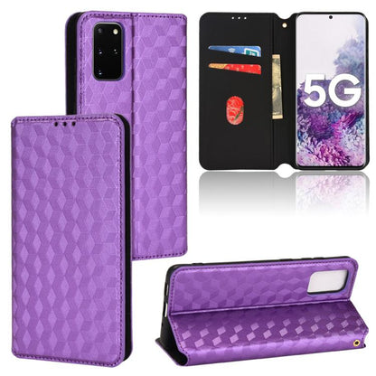 Cubic Grid Texture Flip Leather Phone Case