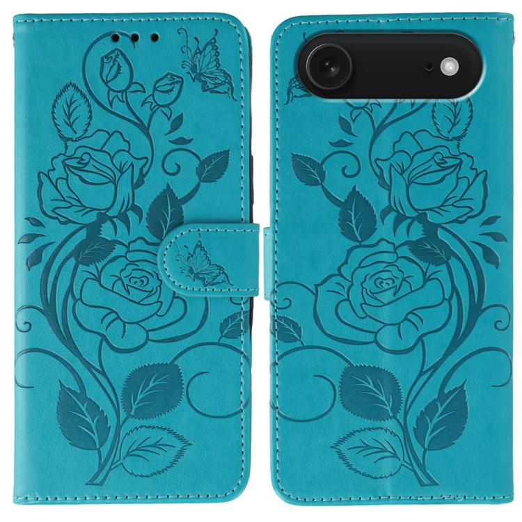 Rose Butterfly Embossed Leather Phone Case