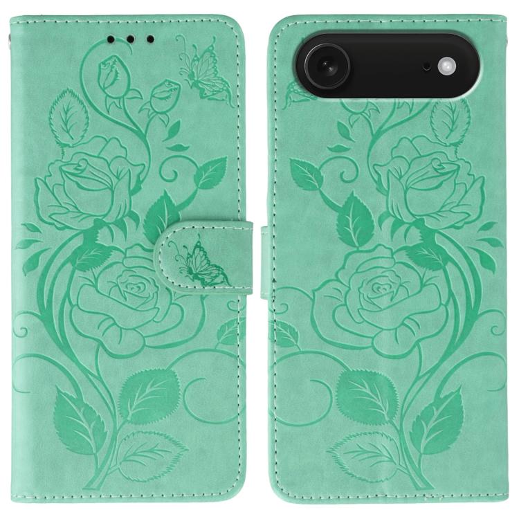 Rose Butterfly Embossed Leather Phone Case
