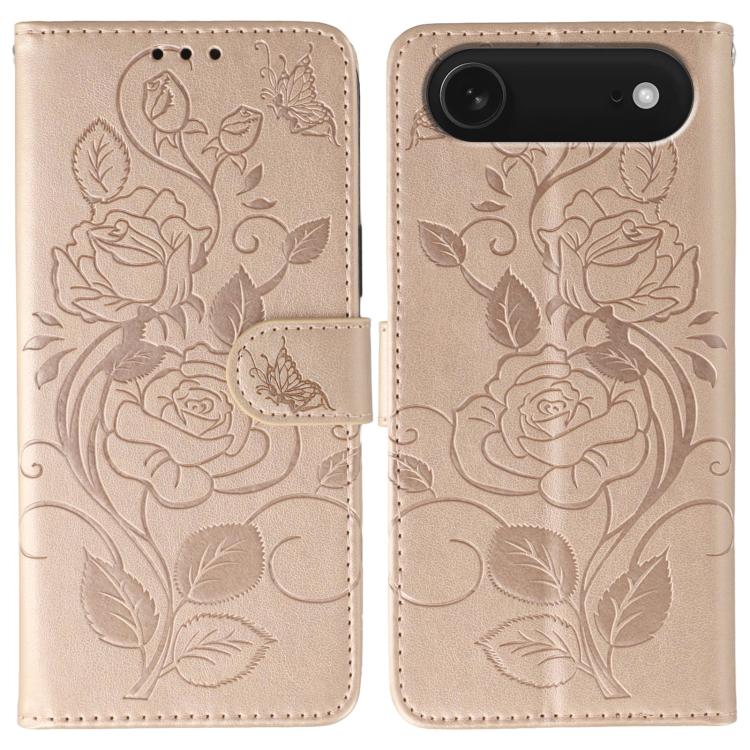 Rose Butterfly Embossed Leather Phone Case