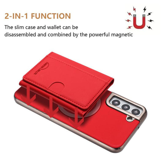 Solid Color Horizontal Magnetic Card Bag RFID MagSafe Phone Case