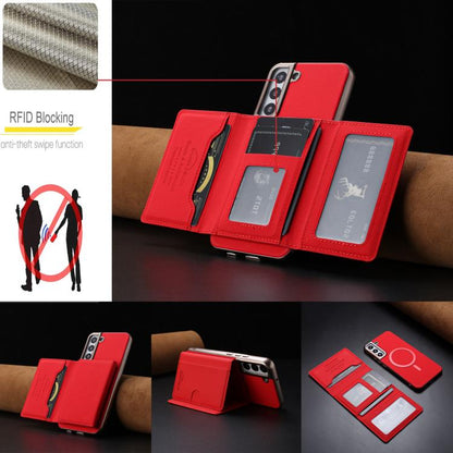 Solid Color Horizontal Magnetic Card Bag RFID MagSafe Phone Case