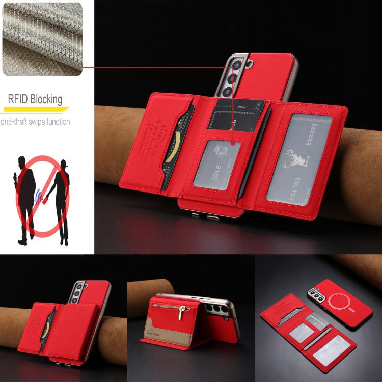 Zipper Horizontal Magnetic Card Bag RFID MagSafe Phone Case