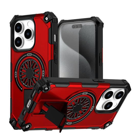 Shockproof Kickstand Metallic Shaft MagSafe Phone Case