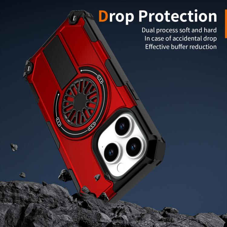 Shockproof Kickstand Metallic Shaft MagSafe Phone Case