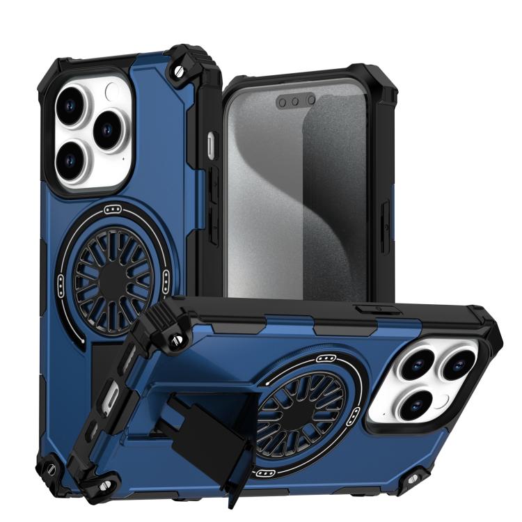 Shockproof Kickstand Metallic Shaft MagSafe Phone Case