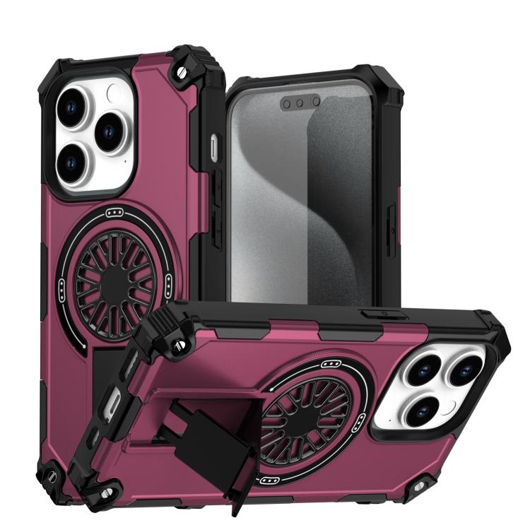 Shockproof Kickstand Metallic Shaft MagSafe Phone Case