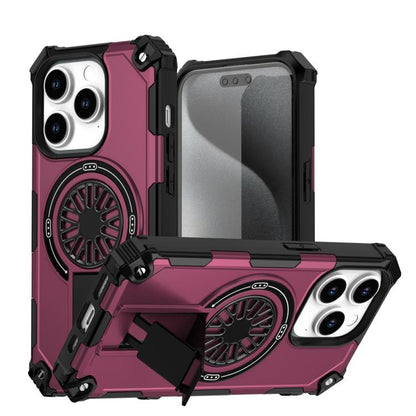Shockproof Kickstand Metallic Shaft MagSafe Phone Case