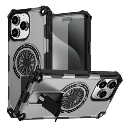 Shockproof Kickstand Metallic Shaft MagSafe Phone Case