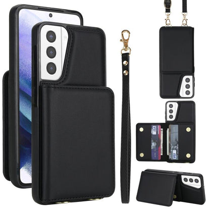 Crossbody Dual-buckle Wallet RFID Back Leather Phone Case